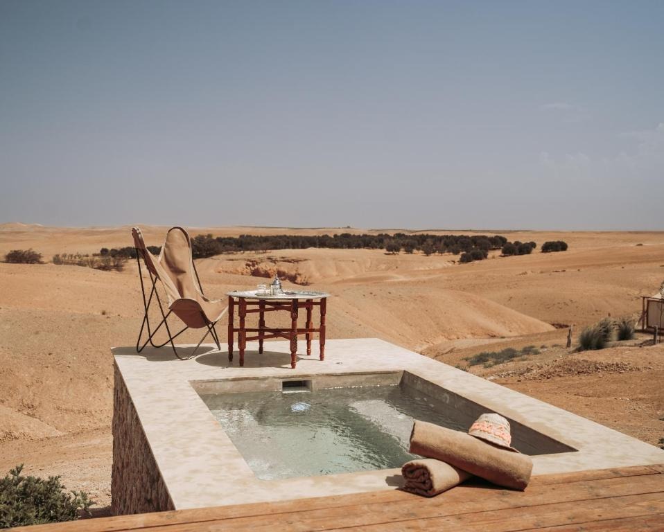 Lodge Inara Camp avec vue sur l'Atlas marocain